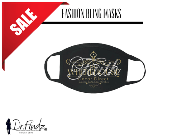 Blinged Out Fashion Face Cover Faith Mask: Bling